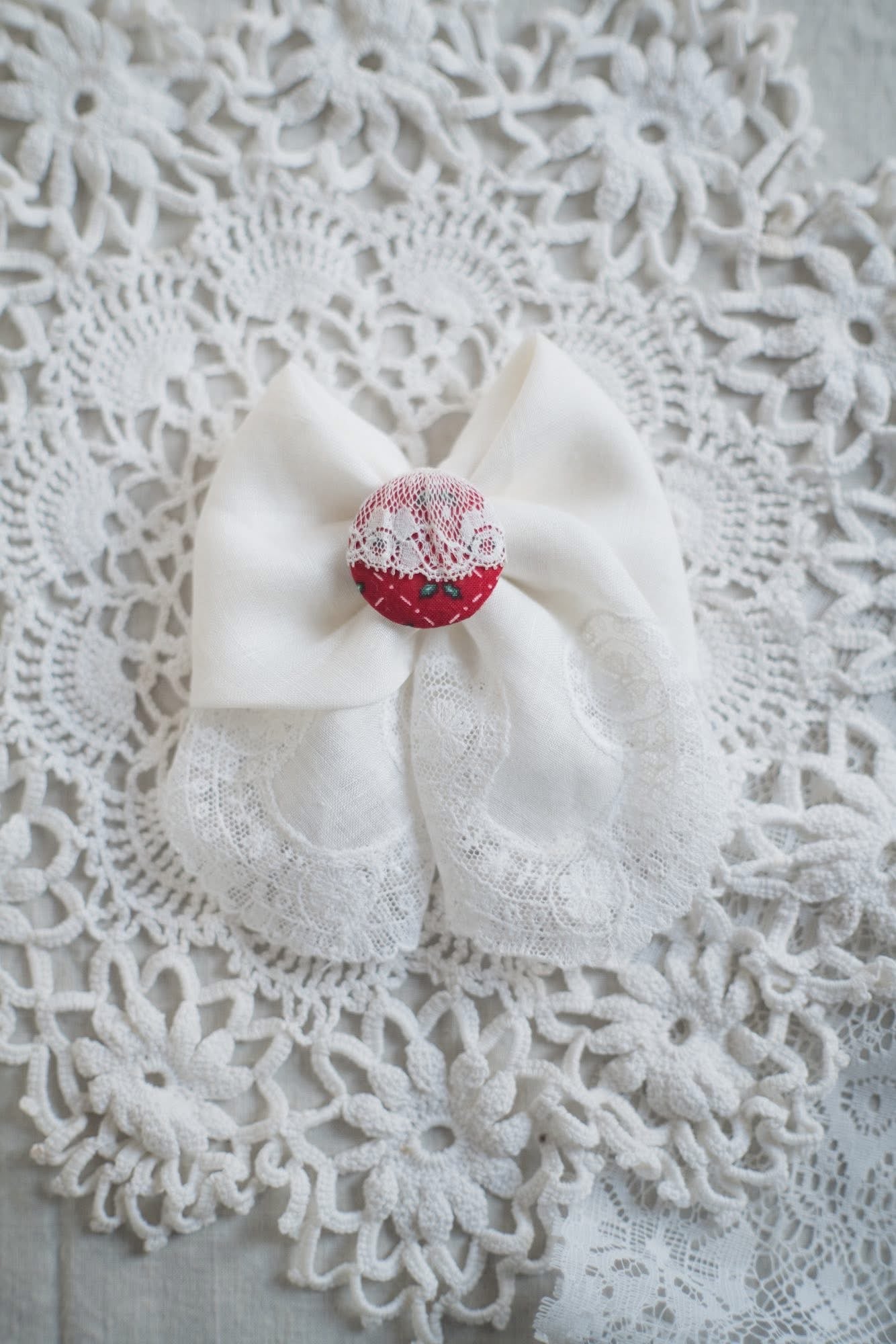 Charlotte with Christmas button