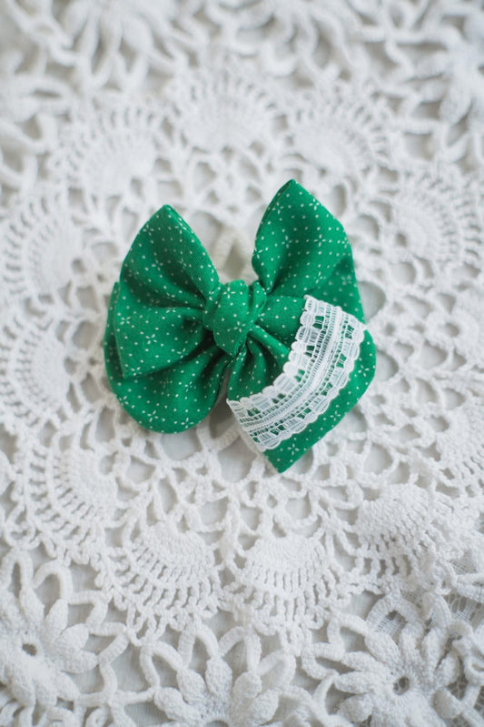 Green Christmas Mini with lace