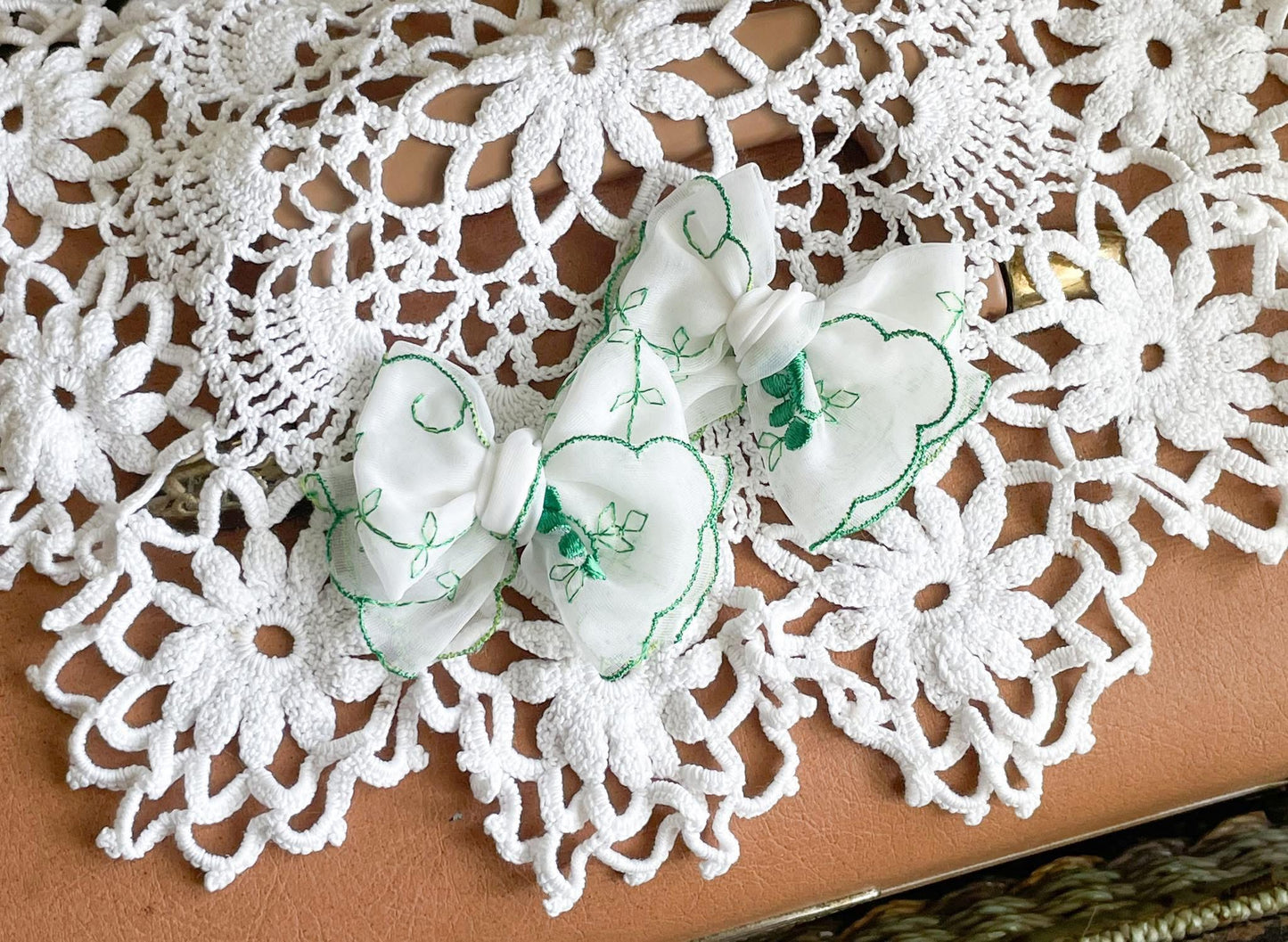 Green Embroidered Dotties (Doll)